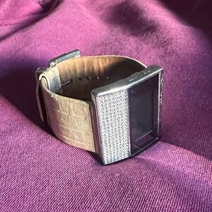 DKNY leather Silver and Tan Watch.